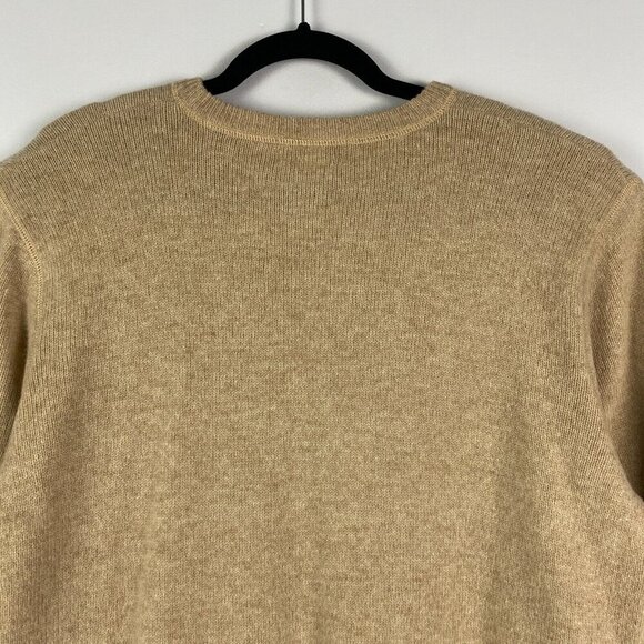 Old Navy Lambswool Sweater Mens Large Tan V Neck Knit Pullover - Picture 6 of 9